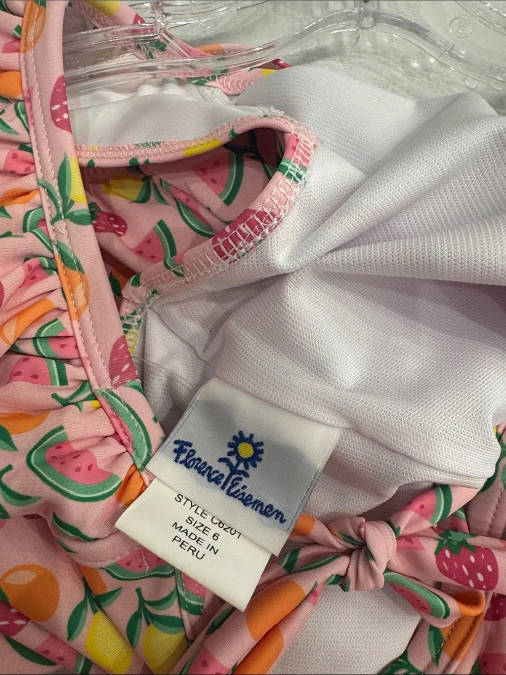 NWT Florence Eiseman Fruit Print Swimsuit with Ruffles Size 6